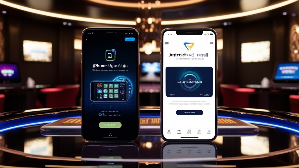 Telefonon megjelenő iPhone és Android mobilos casino felület összehasonlítása